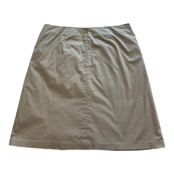 Banana Republic Flat Front A-Line Skirt Midi High Rise Slash Pockets Size 14 - Picture 2 of 9